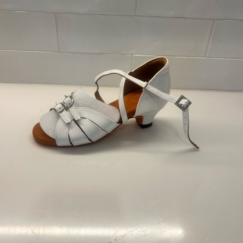 NWT Chic White Kids Ballroom Shoes with Buckle
